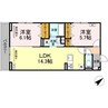 HOPE LODGE K 2LDKの間取り