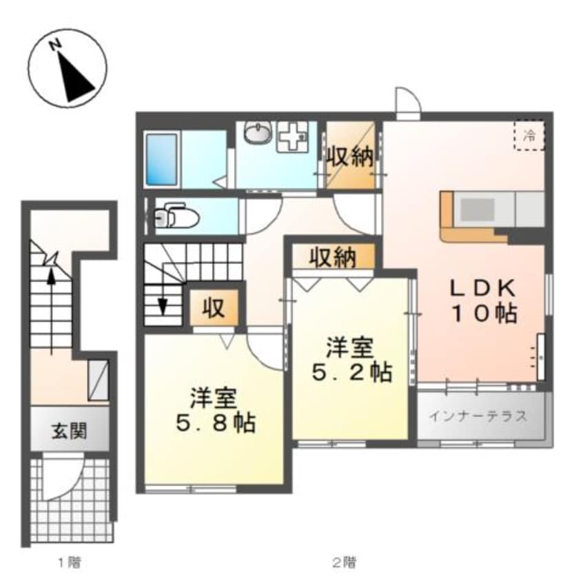 間取図 ラーナ　ニシノウチ