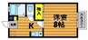 フィオーレ 1Kの間取り
