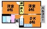 プレジール富井　A棟 2DKの間取り