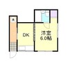藤原マンション 1DKの間取り
