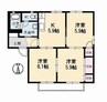 グランシード　Ｃ棟 3Kの間取り