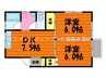 花の街ハイツＣ 2DKの間取り