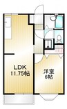 コーポピクニック 1LDKの間取り