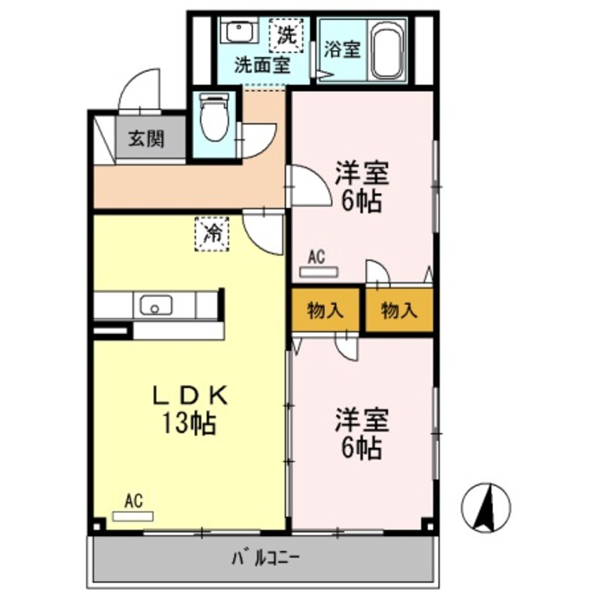 間取図 クレールはな