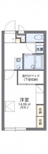 レオパレスシェルプレインⅡ 1Kの間取り