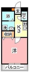 ラ・フォーレ24 1Kの間取り