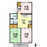 セジュール鳥形 3DKの間取り
