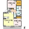 ヴェルデ溝口 2LDKの間取り