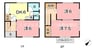 ブルーベリーはるかD 3DKの間取り