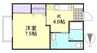 みのりⅡ 1Kの間取り