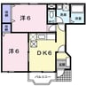 クレストールゆうＡ 2DKの間取り