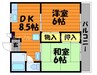 エクセレンス笹沖 2DKの間取り