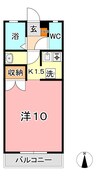 ブールブランシュ　A 1Kの間取り