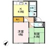 プレジール三島 2Kの間取り