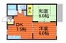 センスフルタウン西王寺Ⅱ　C棟 2DKの間取り