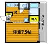 ガーディニアシティ稲荷町 1Kの間取り