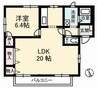フレグランス大島　A棟 1LDKの間取り