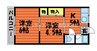 野田マンション　D棟 2Kの間取り