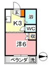 エクセレントハイム95 1Kの間取り