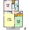 セレーノ・今保 A棟 2LDKの間取り