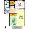 フロリアーデ平野 2LDKの間取り
