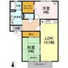 フロリアーデ平野 2LDKの間取り