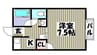 アドニス 1Kの間取り