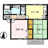 サンハイム撫川　A棟 2DKの間取り