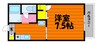 サンライズ吉備津A棟 1Kの間取り