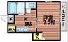サンライズ吉備津C棟 1Kの間取り