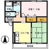 コーポラス西本 B棟 2DKの間取り