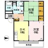 エイトタウン北 2DKの間取り