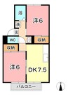プレジール大橋　Ｂ 2DKの間取り