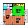 グリーンハイツ西阿知Ａ棟 2DKの間取り