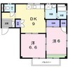 シーフォレスト　Ｂ 2DKの間取り