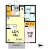 アランフェス羽島 1LDKの間取り