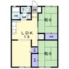 ホワイトメゾン東新町 2LDKの間取り