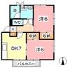 レイール 2DKの間取り
