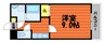 コンフォルト中祥 1Kの間取り