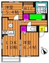 メゾンパレット西阿知 2LDKの間取り