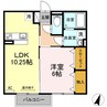 アンシャンテ 1LDKの間取り