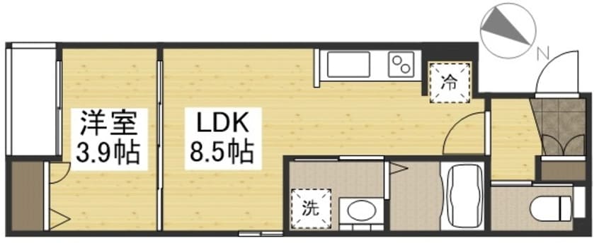 間取図 月光　新倉敷駅前