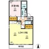 ファミールパレス B棟 1LDKの間取り