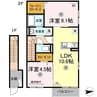 リトルバードハウス 2LDKの間取り