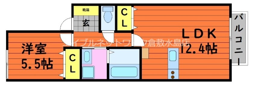 間取図 アルカンジュ四十瀬Ⅱ