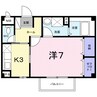ラ・ポルト 1Kの間取り
