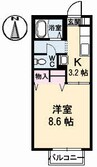 杉乃子ハイム 1Kの間取り