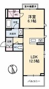 アン　フェ　ミュール 1LDKの間取り