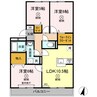 ハイカムールウエストリバー　Ａ棟 3LDKの間取り